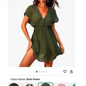 Dark Green V-Neck Dress